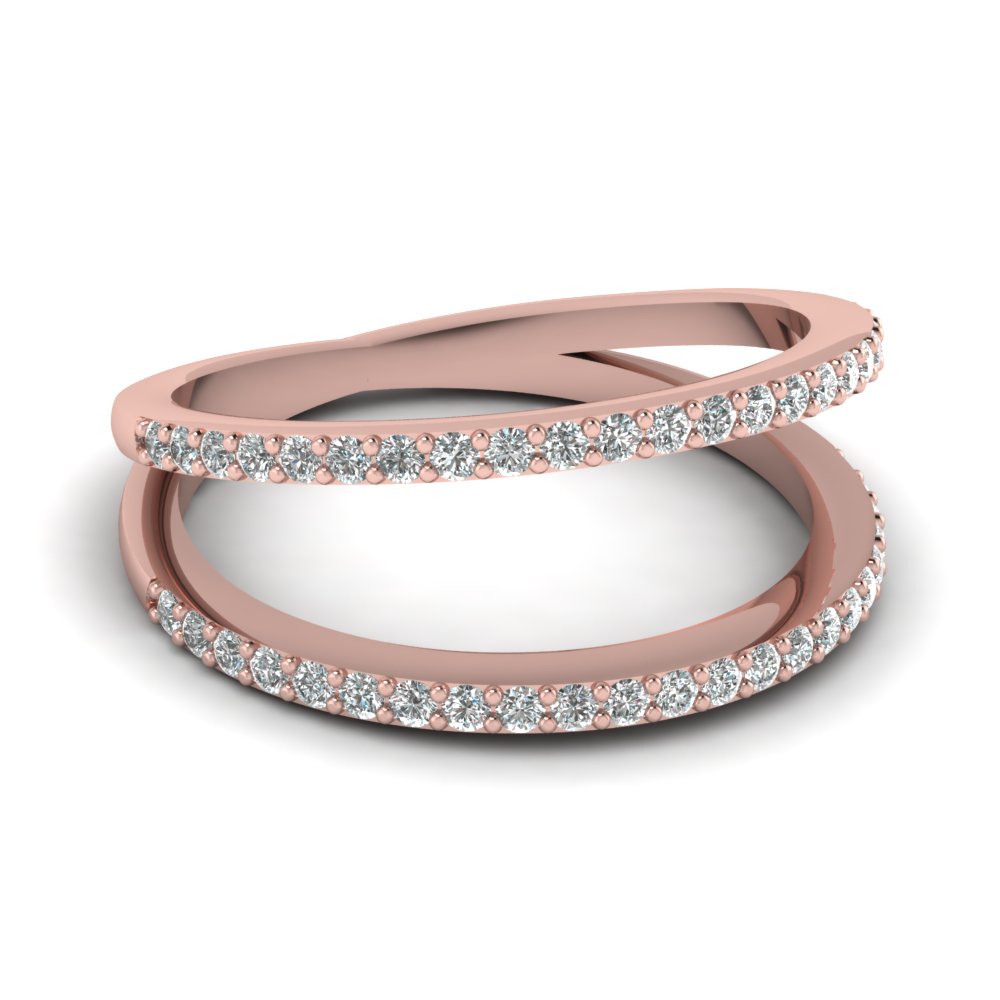 round white diamond wedding band with white diamond in 14K rose gold FD1150B NL RG